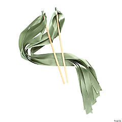 Sage Green Ribbon Wands - 24 Pc.
