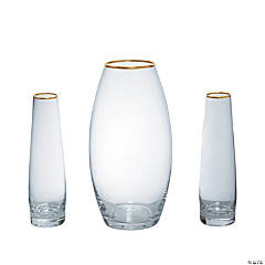 Sand Ceremony Cylinders with Gold Trim - 3 Pc.