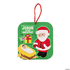 Santa with Baby Jesus Ornament Craft Kit - Makes 12