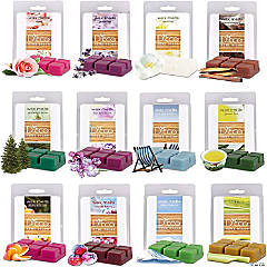 Serene Botanical Wax Melts Variety Set - 12 Different Scents (2.5 oz ea Flavor) Rose, Lavender, Jasmine, Sandalwood, Mountain Air, Pine, Lilac, Sea Salt Linen,