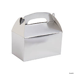 Silver Foil Favor Boxes - 12 Pc.