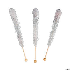 Silver Rock Candy Lollipops - 12 Pc.