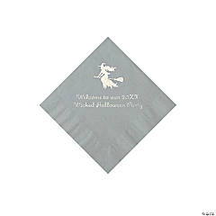 Silver Witch Personalized Napkins with Silver Foil - Beverage