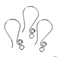 Silvertone Swirl Earring Wires