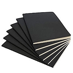 Simply Genius A5 Lined Notebooks with Softcover - College Ruled Notebook - 92 pages, 5.5&quot; x 8.3&quot; (Black, 6 pack)