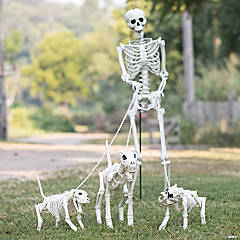 Skeleton Dog Walker Halloween Plastic Decorating Kit - 4 Pc.