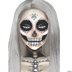 Skeleton Jeweled Face & Chest Sticker