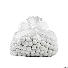 Small Clear Cellophane Bags with White Bow Kit