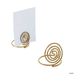 Small Gold Spiral Place Card Holders