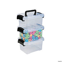 Clear Medium Locking Storage Bins with Lids- 3 Pc. | Oriental Trading