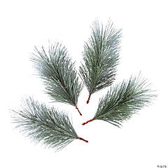 Snow Pine Pick with Lifelike Leaves & Brown Pine Cones