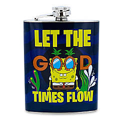 SpongeBob SquarePants Happy Laugh Flowers Twist Spout Water Bottle &  Sticker Set 