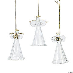 Spun Glass Angel Christmas Ornaments - 12 Pc.