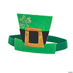 St. Patrick’s Day Elastic Back Top Hats - 12 Pc.