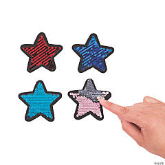 Star Reversible Sequin Patches - 12 Pc.