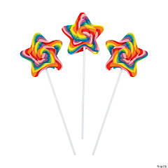 Star-Shaped Swirl Lollipops - 12 Pc.