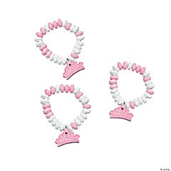 Stretchable Hard Candy Bracelets with Princess Charm - 12 Pc.