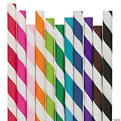 Striped Paper Straws - 24 Pc.