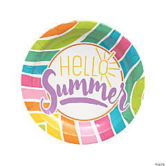 Summer Party Hello Summer Paper Dinner Plates - 8 Ct.