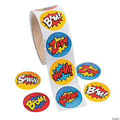 Superhero Sticker Roll - 100 Pc.