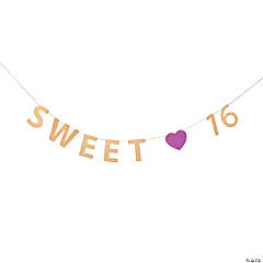 Sweet 16 Glitter Banner
