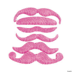 Synthetic Hot Pink Mustache Assortment