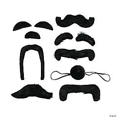 Synthetic Polyester Self-Adhesive Mustache Assortment