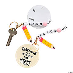 Teacher Appreciation Pencil Keychains with Card - 12 Pc.