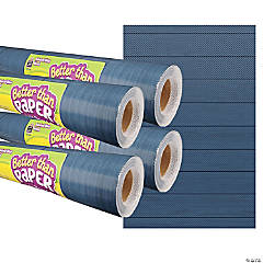Teacher Created Resources Admiral Blue Wood Better Than Paper Bulletin Board Roll, 4' x 12', Pack of 4
