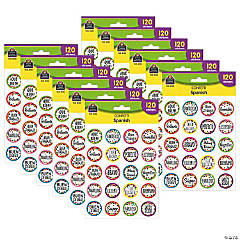 Teacher Created Resources Confetti Spanish Stickers, 120 Per Pack, 12 Packs