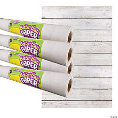 Teacher Created Resources White Shiplap Better Than Paper Bulletin Board Roll, 4' x 12', Pack of 4