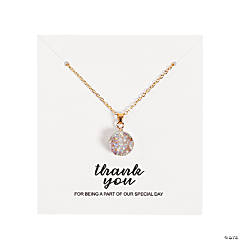 Thank You Wedding Necklace on Card