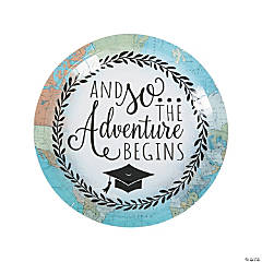 The Adventure Begins Graduation Party Paper Dinner Plates - 8 Ct.