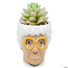 The Golden Girls Sophia Face Mini Ceramic Planter With Faux Succulent  3 Inches