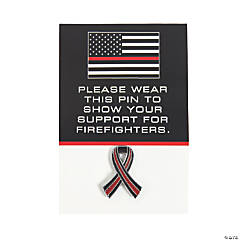 Thin Red Line Awareness Pins on Card