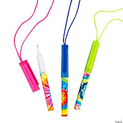 Tie-Dyed Pens on A Rope - 12 Pc.