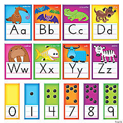 TREND Awesome Animals Alphabet Cards Standard Manuscript B.B. Set