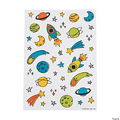 Trendy Space Sticker Sheets - 24 Pc.