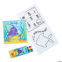 Tropical Sea Life Activity Books with Crayons - 12 Pc.