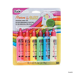 Tulip<sup>®</sup> Neon & Glow-in-the-Dark Assorted Colors Dimensional Fabric Paint - Set of 6