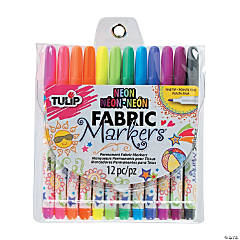 Tulip® 12 Pc. Fine Tip Neon Writers Fabric Markers