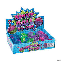 Mini Neon Spike Ball Yo-Yos (2 Dz) - Party Favors, Novelty Toys