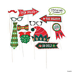 Ugly Sweater Photo Stick Props- 12 Pc.