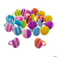 UV Light Color-Changing Silicone Rings - 24 Pc.