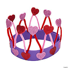 Valentine Heart Chenille Stem Crown Craft Kit - Makes 12