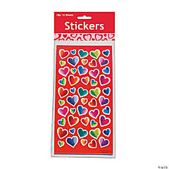Valentine Heart Sticker Sheets Clip Strip