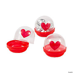 Valentine Heart-Shaped BPA-Free Plastic Baskets - 12 Pc.
