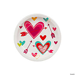 Valentine’s Day Bright Hearts Dessert  Paper Plates - 8 Ct.