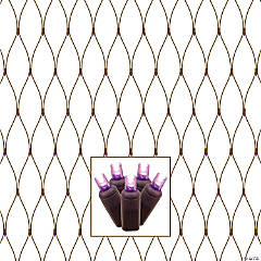 Vickerman 150 Purple Wide Angle LED Single Mold Christmas Net Light Set, Brown Wire