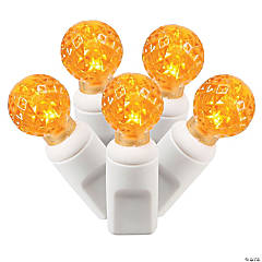 Vickerman 50 Orange G12 LED Light on White Wire, 25' Light Strand